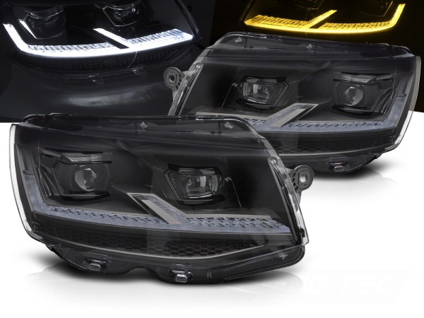 Voll LED Scheinwerfer Tagfahrlicht für VW T6 15-19 Schwarz dyn. LED Blinker - Black Edition