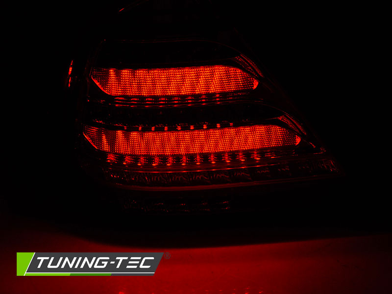 Voll LED Lightbar Rückleuchten für Mercedes C-Klasse W203 Limo Bj. 00-04 Rot/Smoke