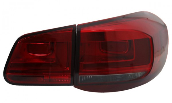 LED Lightbar Rückleuchten Facelift Optik für VW Tiguan 5N Bj. 07-11 Dunkelrot/Smoke