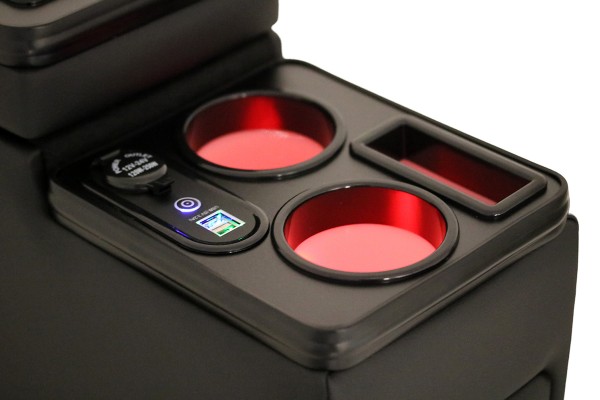 Black Edition USB Mittelkonsole Staufach für Toyota Proace LED RGB Beleuchtung + Induktion