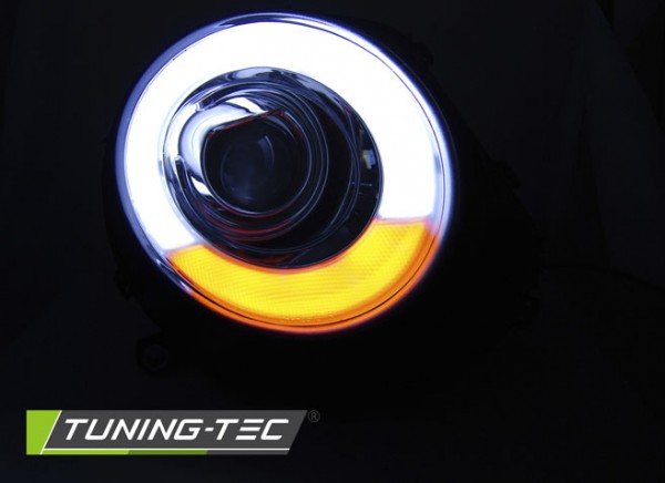 Scheinwerfer LED Tagfahrlicht Optik für Mini One Cooper Bj. 06-14 Chrom LTI