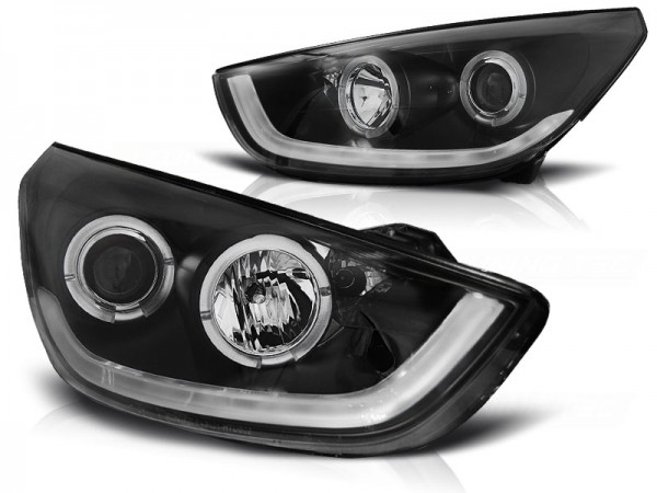 LED Tagfahrlicht Optik Scheinwerfer für Hyundai IX35 Bj. 09-13 Schwarz LTI