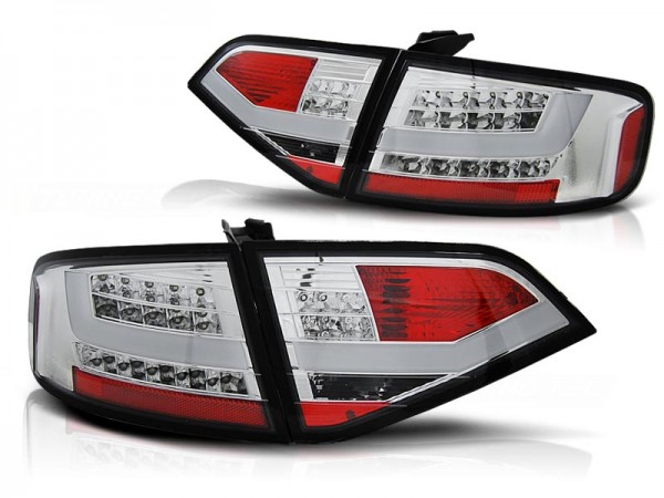 LED Lightbar Rückleuchten für Audi A4 B8 (8K) Limo Bj. 08-11 Chrom