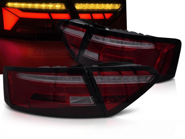 Voll LED Lightbar Rückleuchten für Audi A5 Coupe Cabrio Sportback Bj. 11-16 Rot/Smoke