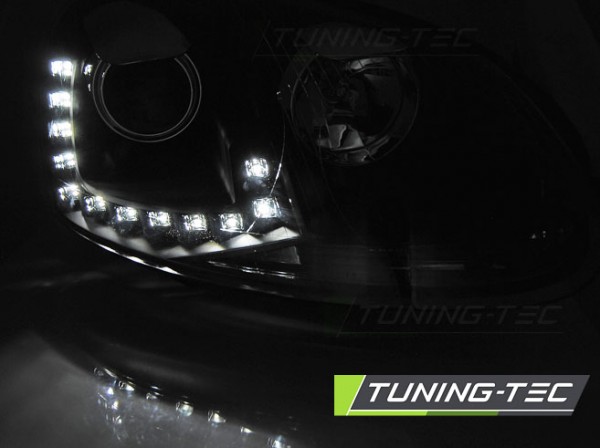 Scheinwerfer DRL LED Tagfahrlicht für VW Golf 5 Jetta 3 Bj. 03-10 Schwarz