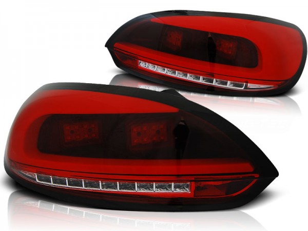 LED Lightbar Rückleuchten für VW Scirocco 3 (III) Bj. 08-14 Rot/Chrom