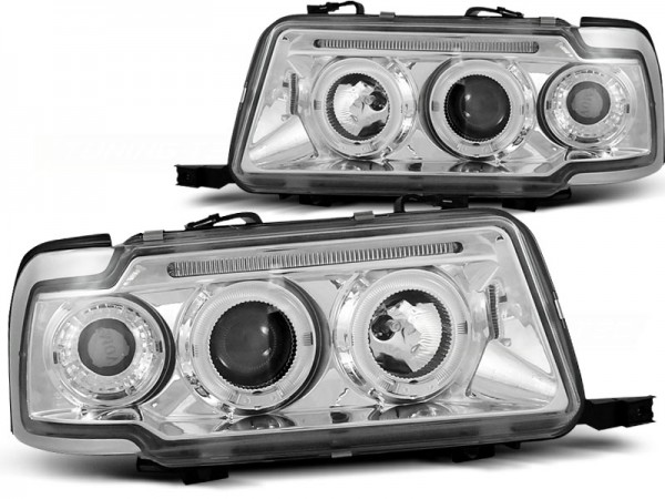 Scheinwerfer Angel Eyes für Audi 80 B4 Bj. 91-96 Chrom