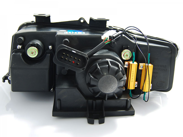 Scheinwerfer LED Tagfahrlicht Optik für Audi A4 B6 8E Bj. 00-04 Schwarz LTI