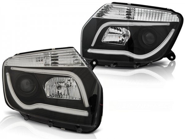 Scheinwerfer LED Tagfahrlicht Optik für Dacia Duster Bj. 10-14 Schwarz LTI