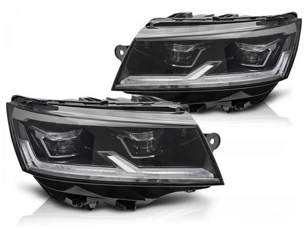 Voll LED Scheinwerfer Tagfahrlicht für VW T6.1 Bj. 19-24 Schwarz mit LED Blinker
