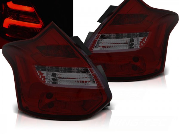 LED Lightbar Rückleuchten für Ford Focus MK3 Bj. 11-14 Rot/Smoke