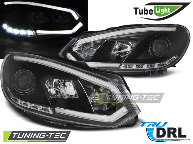 Scheinwerfer DRL LED Tagfahrlicht für VW Golf 6 Bj. 08-13 Schwarz LTI, Golf  6, Golf, VW, Scheinwerfer