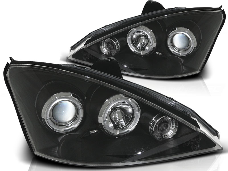 Scheinwerfer Angel Eyes für Ford Focus MK1 Facelift Bj. 01-04 Schwarz