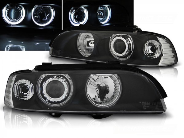 Scheinwerfer CCFL Angel Eyes für BMW 5er E39 Bj. 95-00 Schwarz