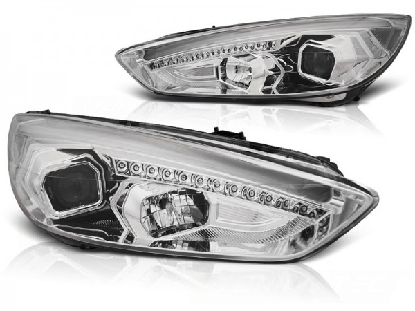 Scheinwerfer DRL LED Tagfahrlicht für Ford Focus 3 Bj. 15-18 Chrom