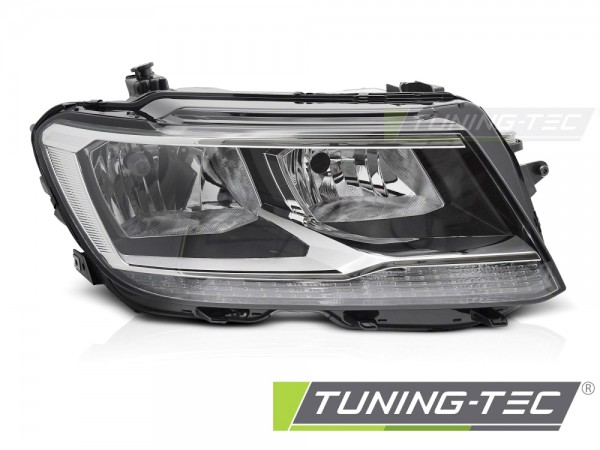 Scheinwerfer Halogen Rechts für VW Tiguan 2 AD Bj. 16-20 Stellmotor DRL H7 TYC