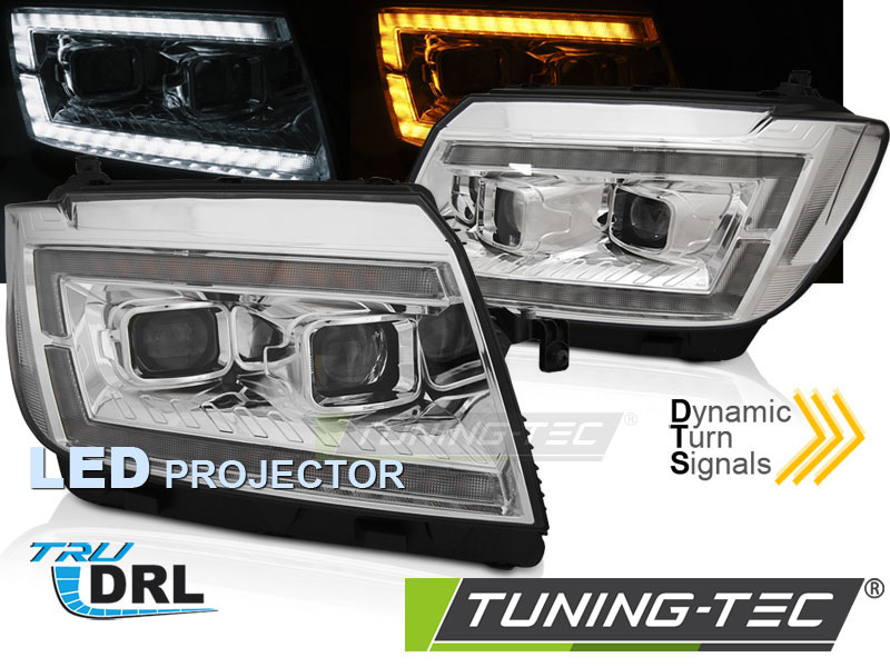 Voll LED Scheinwerfer Tagfahrlicht für VW Crafter II Bj. 2017- Chrom mit dynamischer Blinker