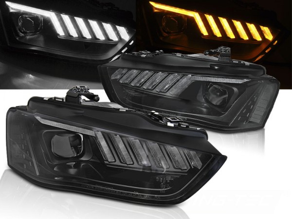 Scheinwerfer DRL LED Tagfahrlicht für Audi A4 B8 8K Bj. 12-15 Schwarz dynamischer Blinker