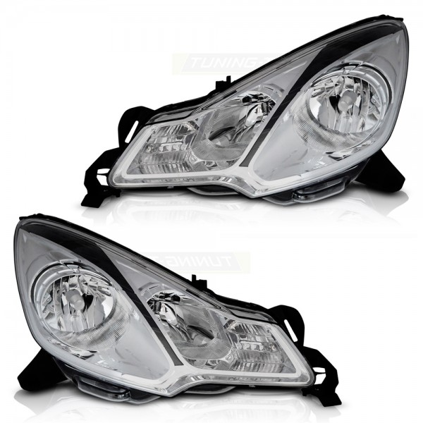 Scheinwerfer Halogen Set für Citroen C3 II DS DS3 Bj. 09-19 schwarze Blende