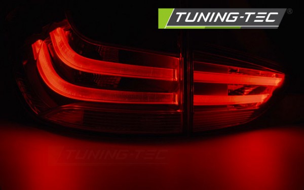 LED Lightbar Rückleuchten für BMW X1 E84 Bj. 09-12 Rot/Chrom