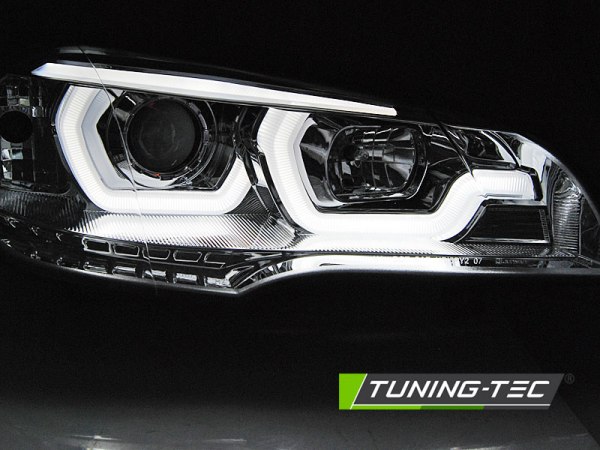 DRL Scheinwerfer 3D LED Angel Eyes für BMW X5 E70 Bj. 07-13 Chrom