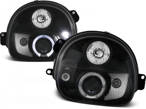 Scheinwerfer Angel Eyes für Renault Twingo Bj. 93-07 Schwarz