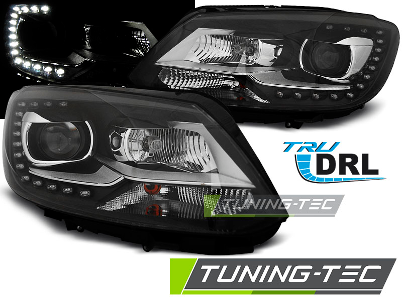 Scheinwerfer DRL LED Tagfahrlicht für VW Touran 1T3 / Caddy 3 Bj. 10-15  Schwarz, Bj. 2010-2015, Caddy III (2K), VW, Scheinwerfer