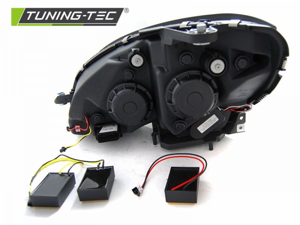 Scheinwerfer LED Tagfahrlicht Optik für Mercedes C-Klasse W204 Bj. 07-10 Chrom LTI