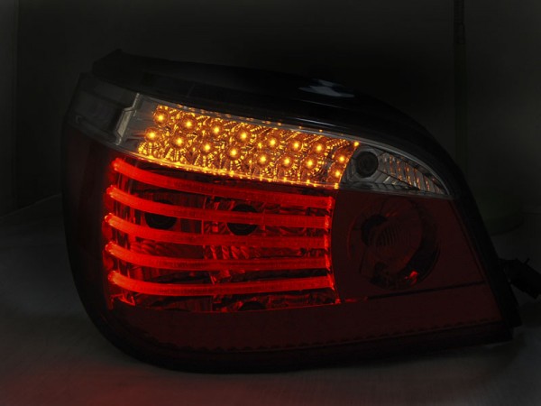LED Rückleuchten für BMW E60 LCI Limo Bj. 07-10 Rot/Chrom dynamischer Blinker