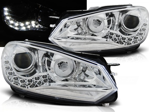 Scheinwerfer DRL LED Tagfahrlicht für VW Golf 6 Bj. 08-13 Chrom
