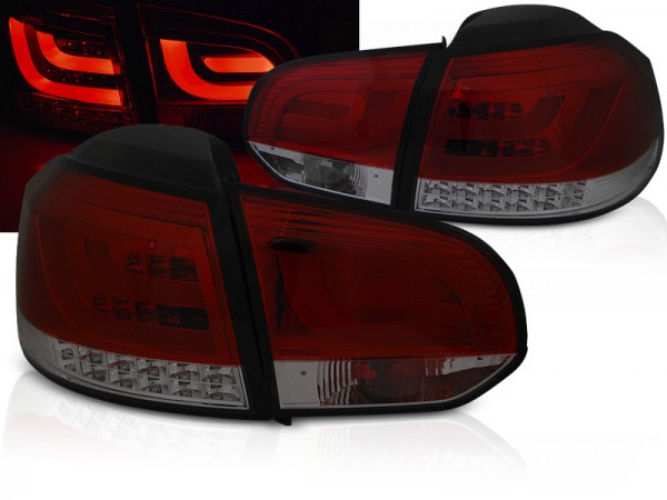 LED Lightbar Rückleuchten für VW Golf 6 (VI) Bj. 08-12 Rot/Smoke