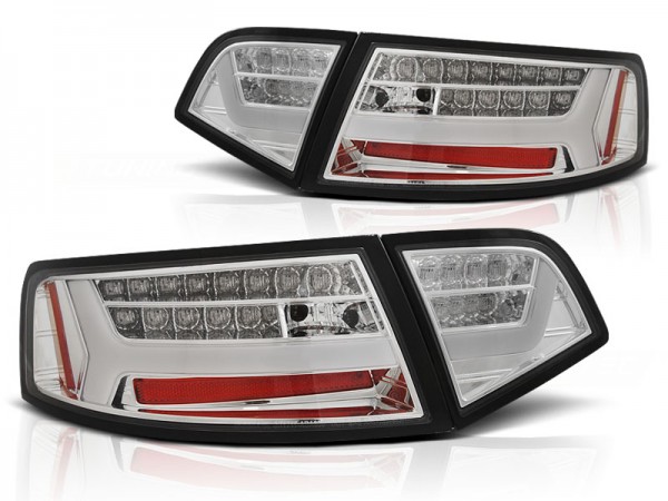 LED Lightbar Rückleuchten für Audi A6 C6 4F Limo Bj. 08-11 Chrom