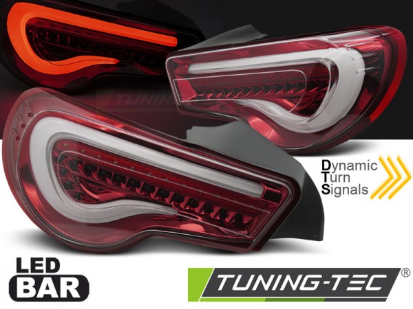 LED Lightbar Rückleuchten für Toyota GT86 Bj. 12-21 Rot/Weiß dynamischer Blinker