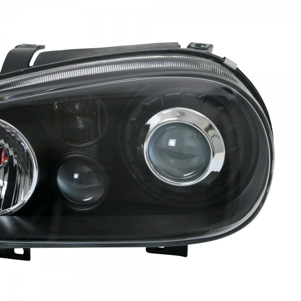 Design Scheinwerfer für VW Golf 4 IV Bj. 97-03 Schwarz mit Nebelscheinwerfer