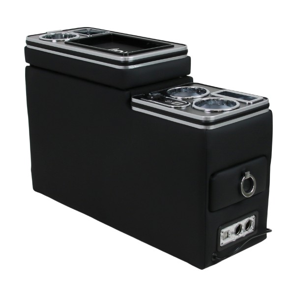 Chrom Edition USB Mittelkonsole Staufach für Citroen Jumper II LED RGB Beleuchtung + Induktion