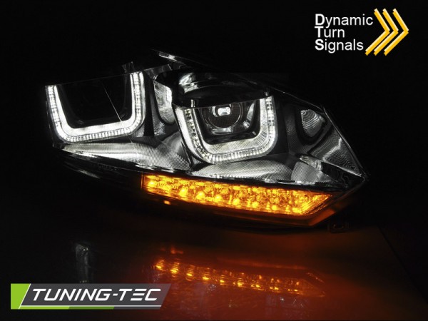 Scheinwerfer DRL LED Tagfahrlicht für VW Golf 6 Bj. 08-13 Chrom mit dynamischem Blinker