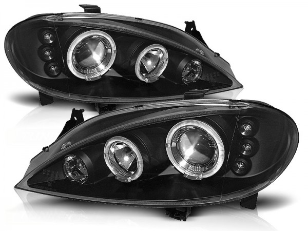 Scheinwerfer Angel Eyes für Renault Megane 1 Bj. 99-02 Schwarz