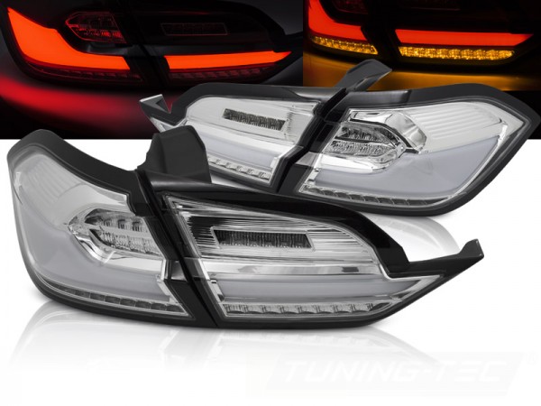 Voll LED Lightbar Rückleuchten für Ford Fiesta MK8 Bj. 17-23 Chrom