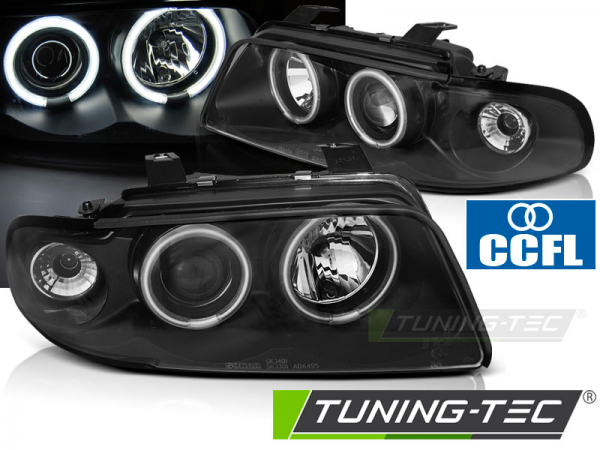 Scheinwerfer CCFL Angel Eyes für Audi A4 B5 Bj. 94-98 Schwarz