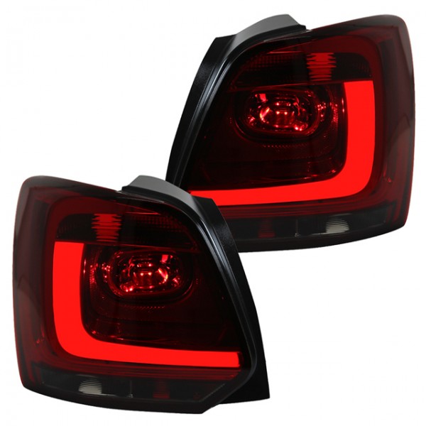 LED Lightbar Rückleuchten für VW Polo 6R Bj. 09-14 Rot/Smoke