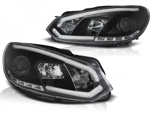 Scheinwerfer DRL LED Tagfahrlicht für VW Golf 6 Bj. 08-13 Schwarz LTI