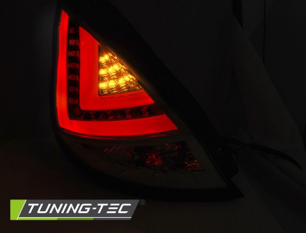 LED Lightbar Rückleuchten für Ford Fiesta MK7 Bj. 13-17 Rot/Chrom