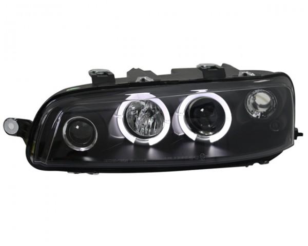 Scheinwerfer Angel Eyes für Fiat Punto 2 Typ 188 Bj. 99-03 Schwarz