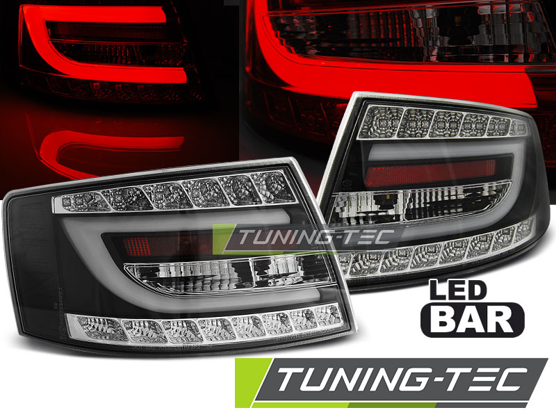 LED Lightbar Rückleuchten für Audi A6 C6 4F Limo Bj. 04-08 Schwarz 6-PIN