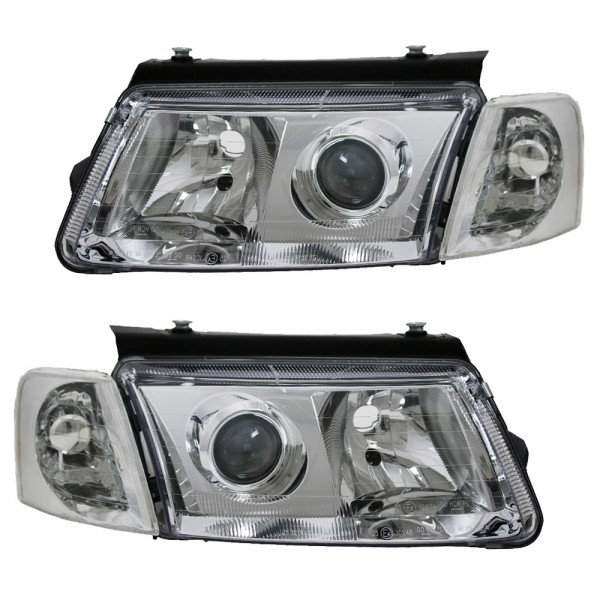 Scheinwerfer Klarglas Projektor für VW Passat 3B Bj. 96-00 Chrom