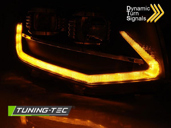 Scheinwerfer DRL LED Tagfahrlicht für VW T6 Bj. 15-19 Schwarz mit dynamischem LED Blinker