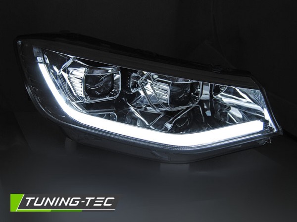 Scheinwerfer DRL LED Tagfahrlicht für VW Caddy V 5 Bj. 2020- Chrom dynamischer Blinker