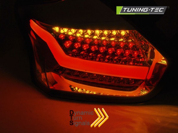 LED Lightbar Rückleuchten für Ford Focus MK3 Bj. 15-18 Chrom dynamischer Blinker