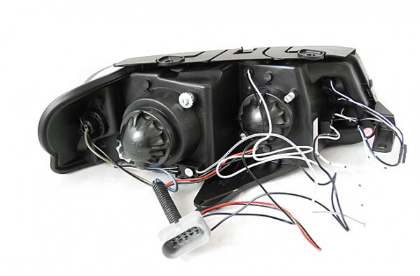 Scheinwerfer Angel Eyes für VW Passat 3BG Bj. 00-05 Schwarz