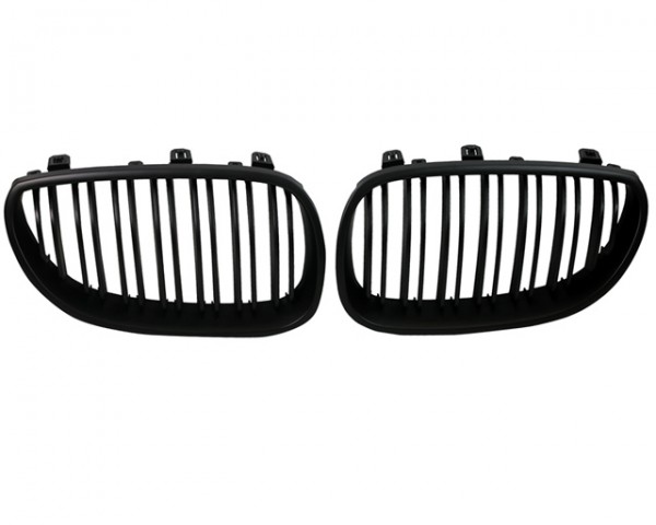 Nieren Kühlergrill Grill für BMW E60 E61 Limo Touring Bj. 03-10 Schwarz Doppelsteg